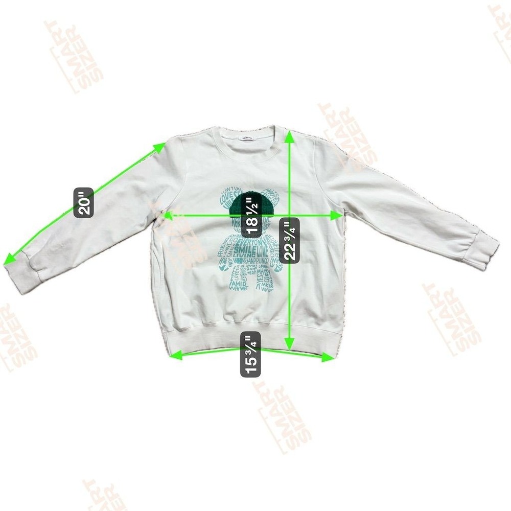 Malfi NYC Unisex Diesel Punk Bear Graphic Sweatshirt White Size M - Picture 3 of 7
